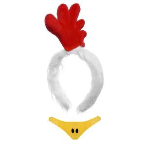 2pcs Rooster Costume Accessoriess, Chicken Costume Headband And Beak Set For🐺